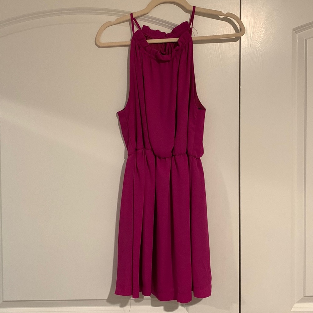 Hot pink mini dress